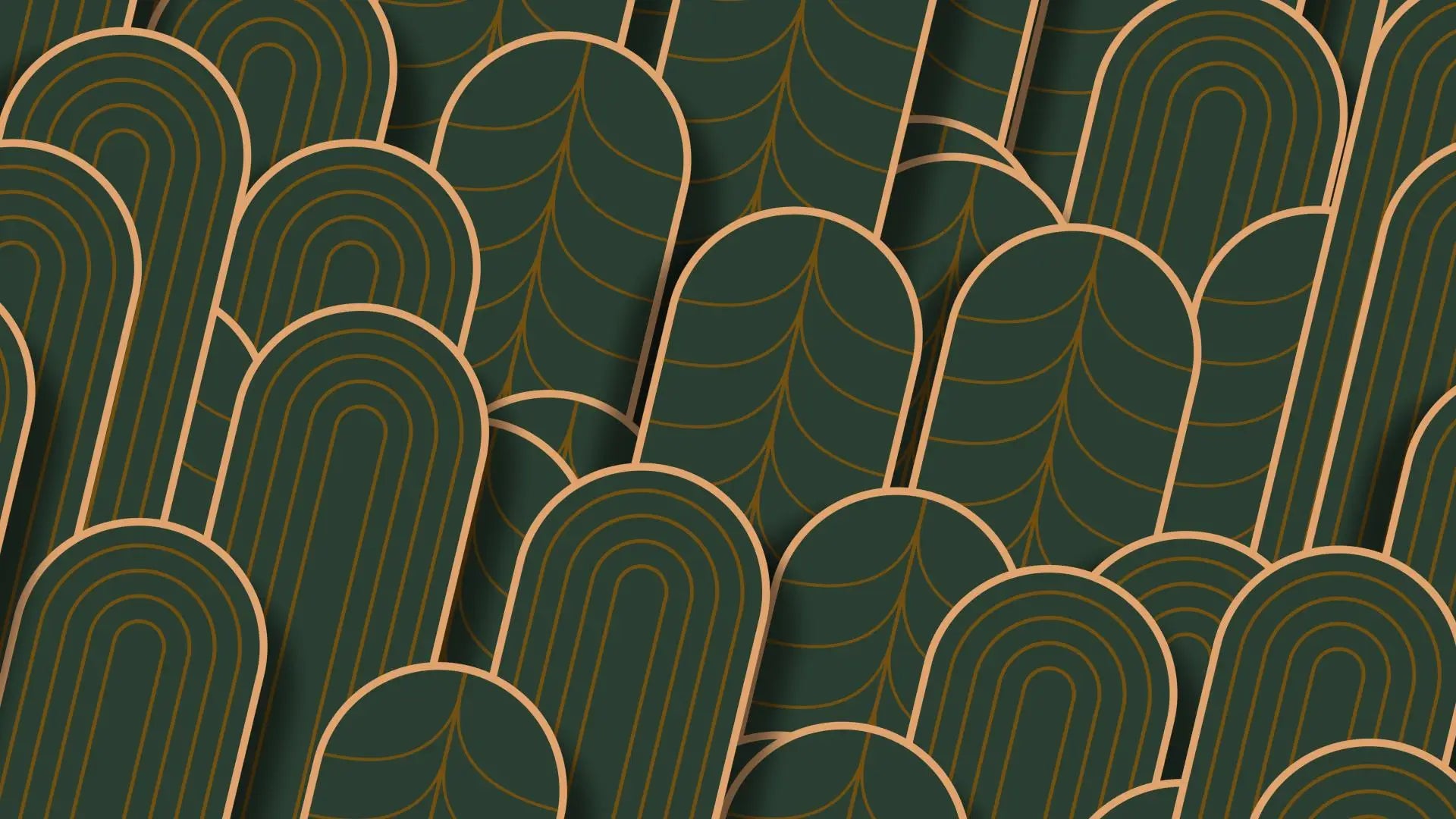 Art Deco Green and Gold Wallpaper