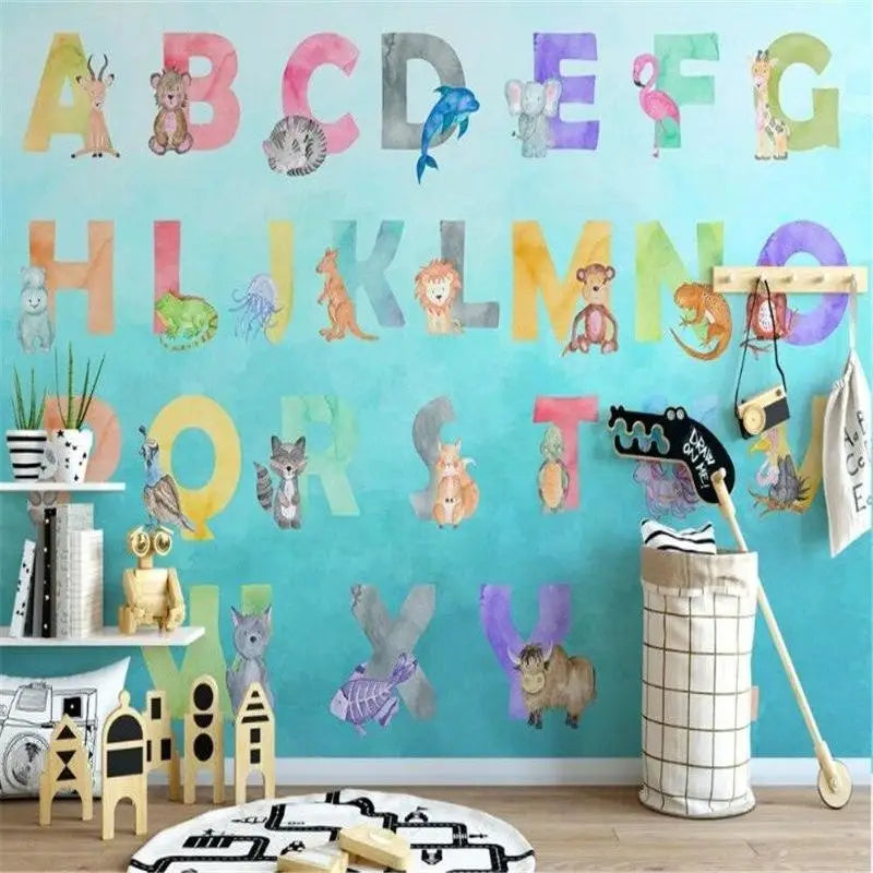 Papier Peint Bébé Alphabets et Animaux