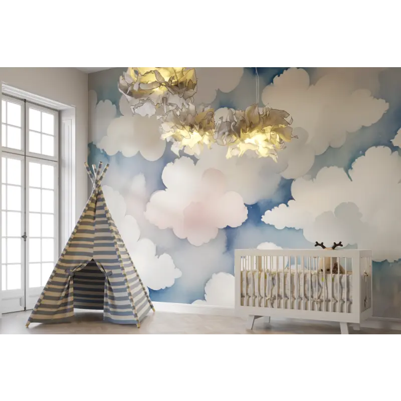 Papier peint bébé Nuages moelleux - bebe unisexe