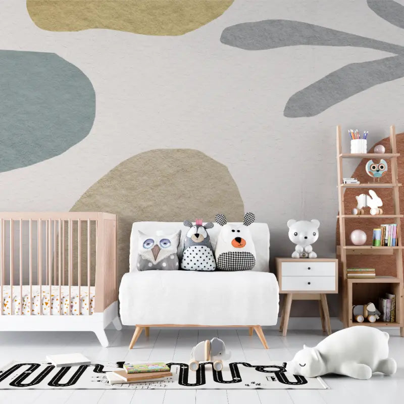 Papier peint bébé tons neutres tendance - chambre de bebe