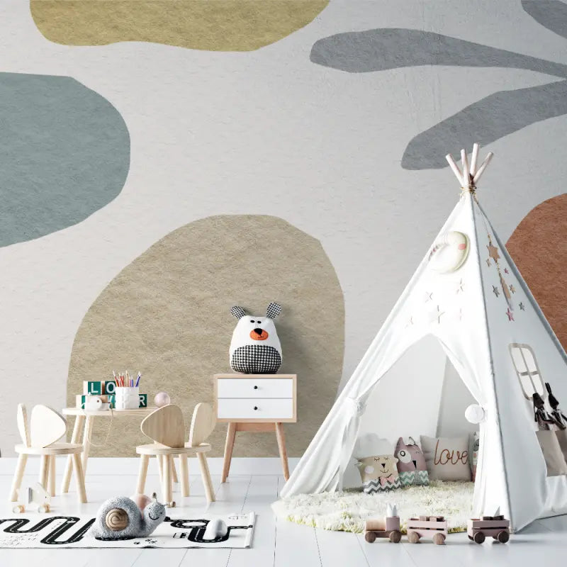 Papier peint bébé tons neutres tendance - bebe tipi