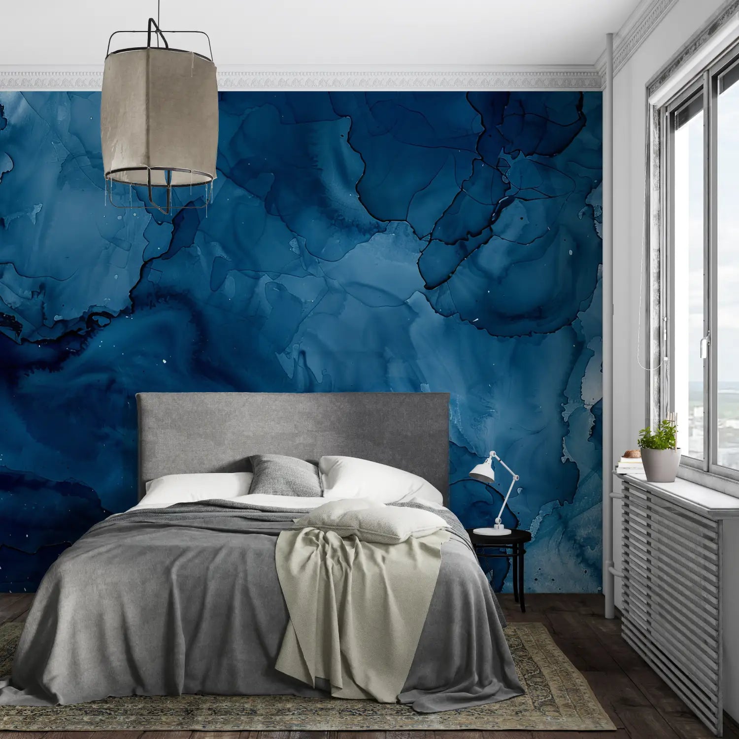 Papier Peint Bleu Marine - pano mural