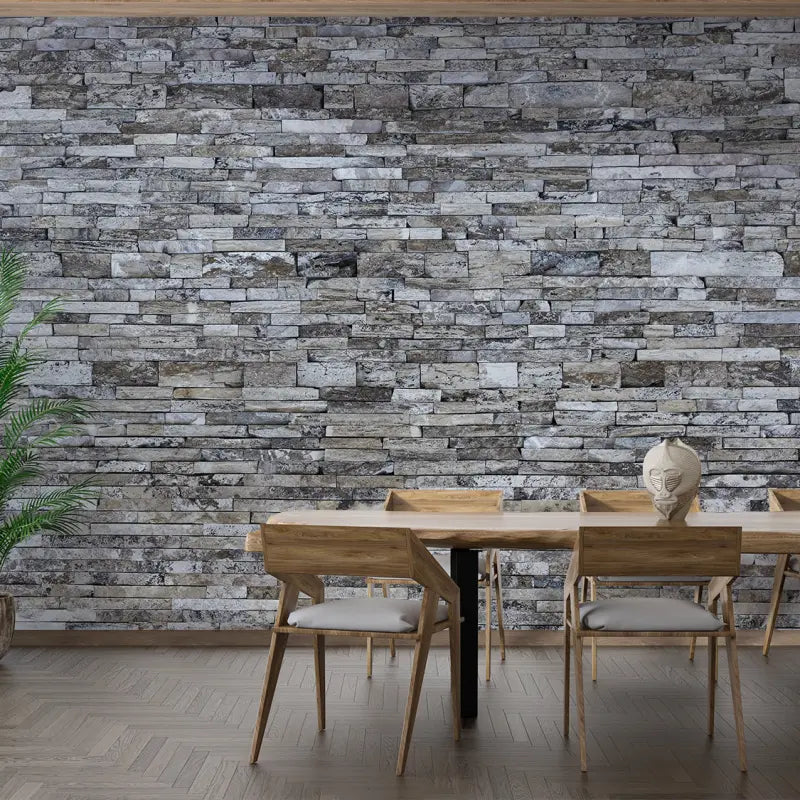 Gray 3D Brick Wallpaper - Second Image