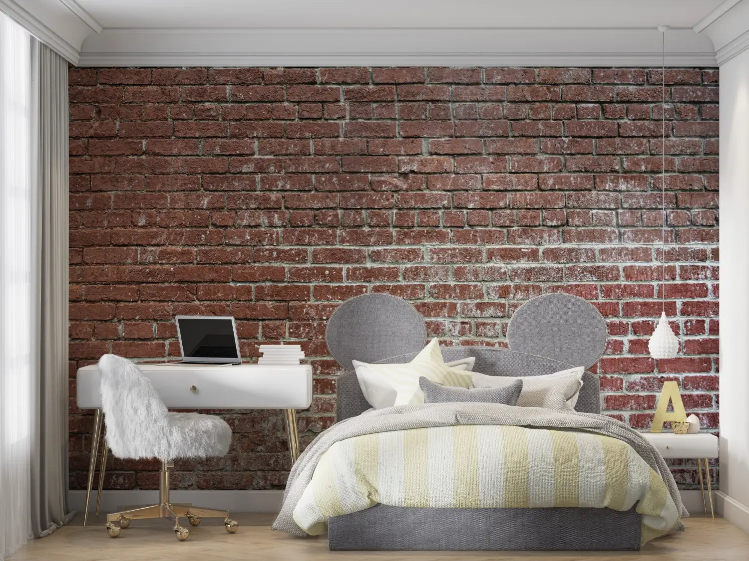 Brick Wallpaper Teen Bedroom - Second Image