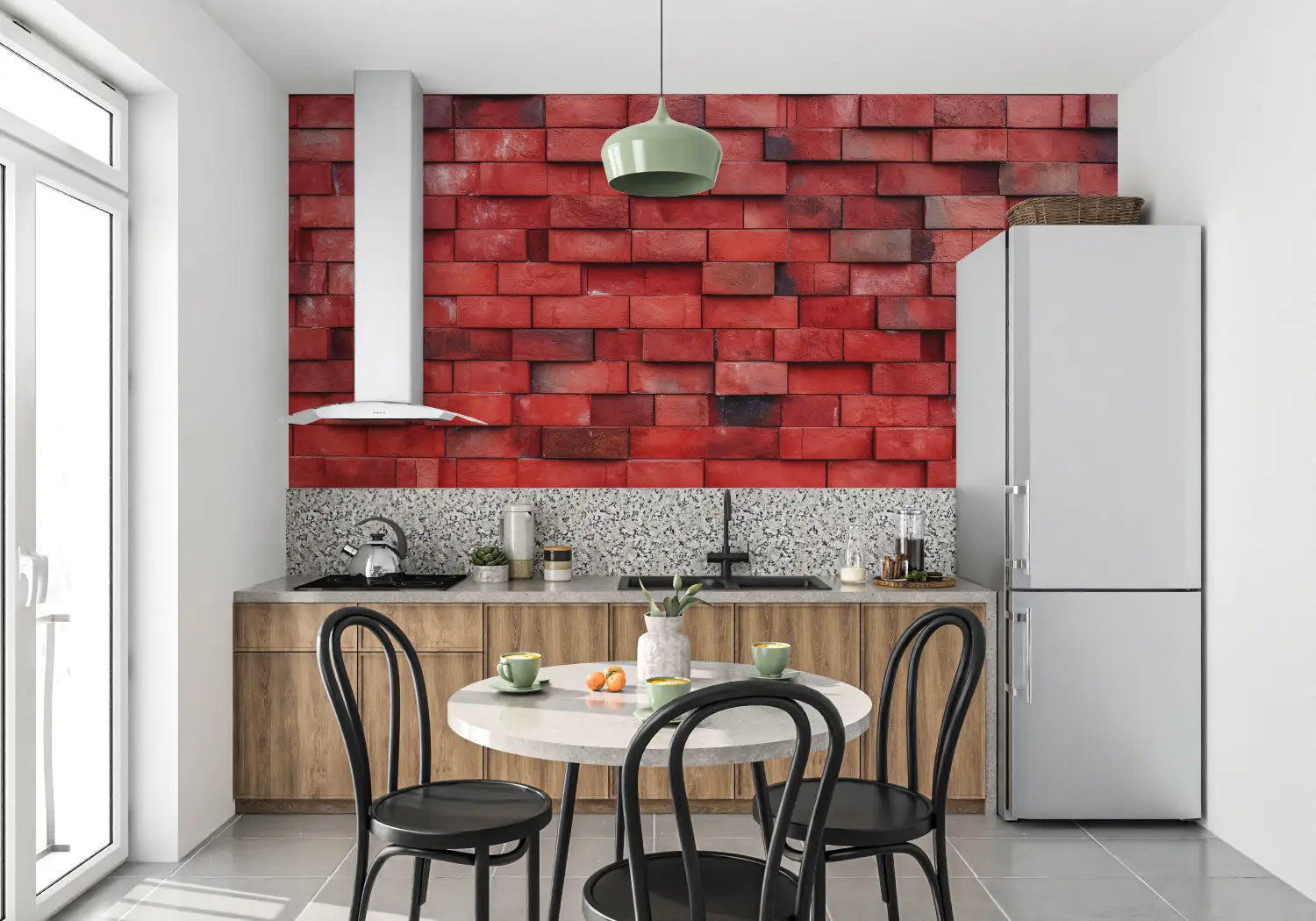 Papier Peint Brique Rouge 3D - tendance mur