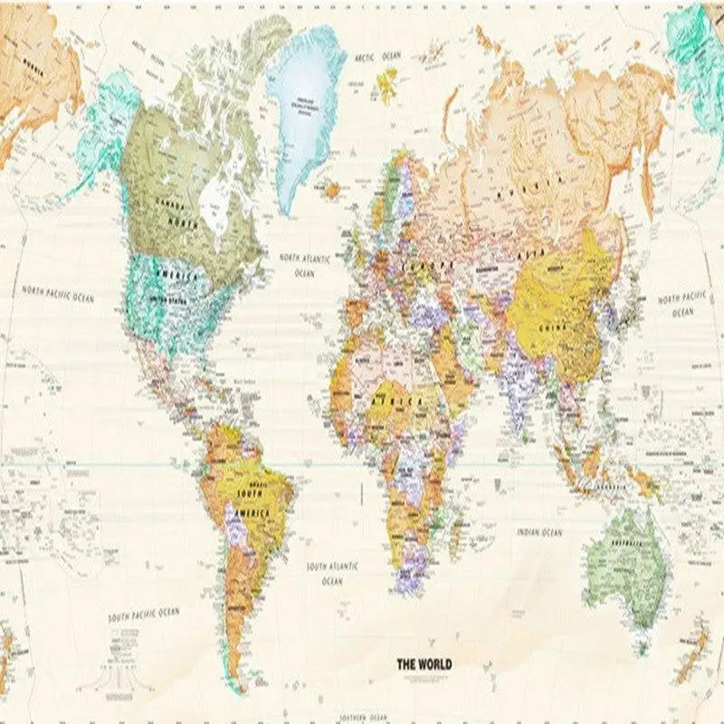 Papier Peint Carte du Monde Motif Western