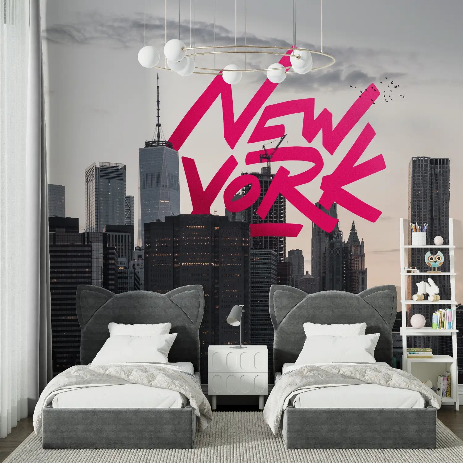 Teen Bedroom Wallpaper New York - Second Image