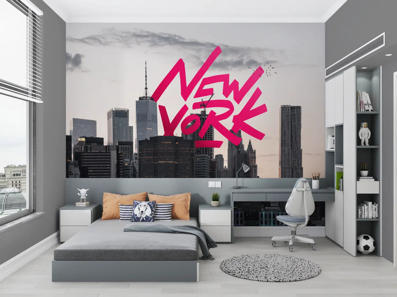 Teen Bedroom Wallpaper New York - Second Image