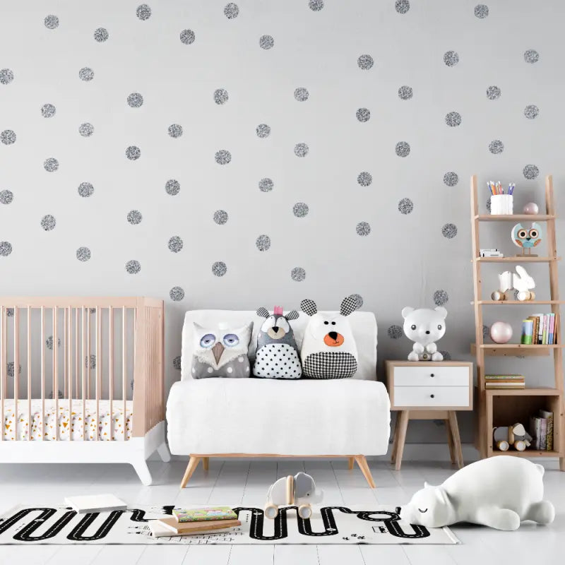 Papier peint Chambre bébé monochrome gris - bebe tipi