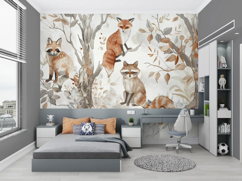 Papier Peint Chambre Enfant Animaux - panoramique garçon