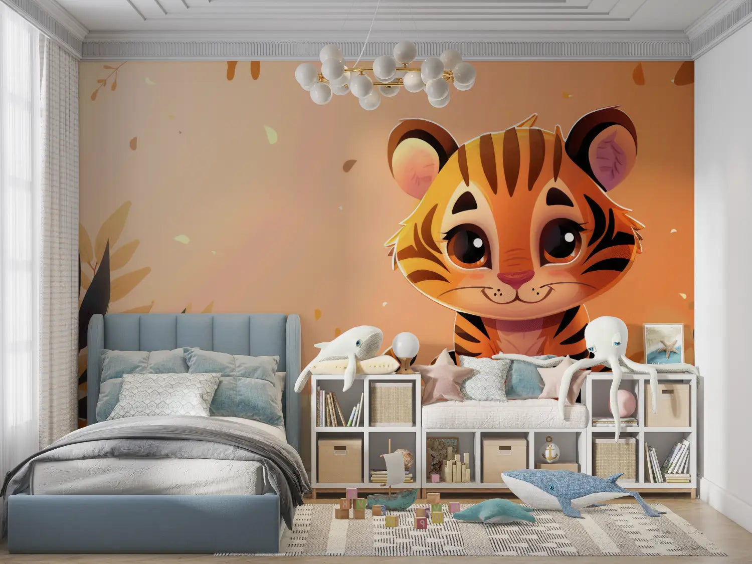 Papier Peint Enfant Tigre - chambre de garçon