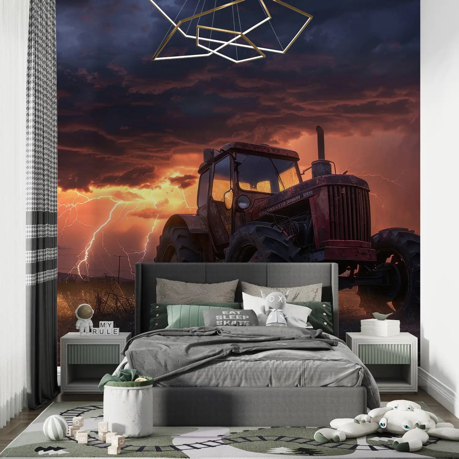 Papier Peint Enfant Tracteur Fermier - chambre petit