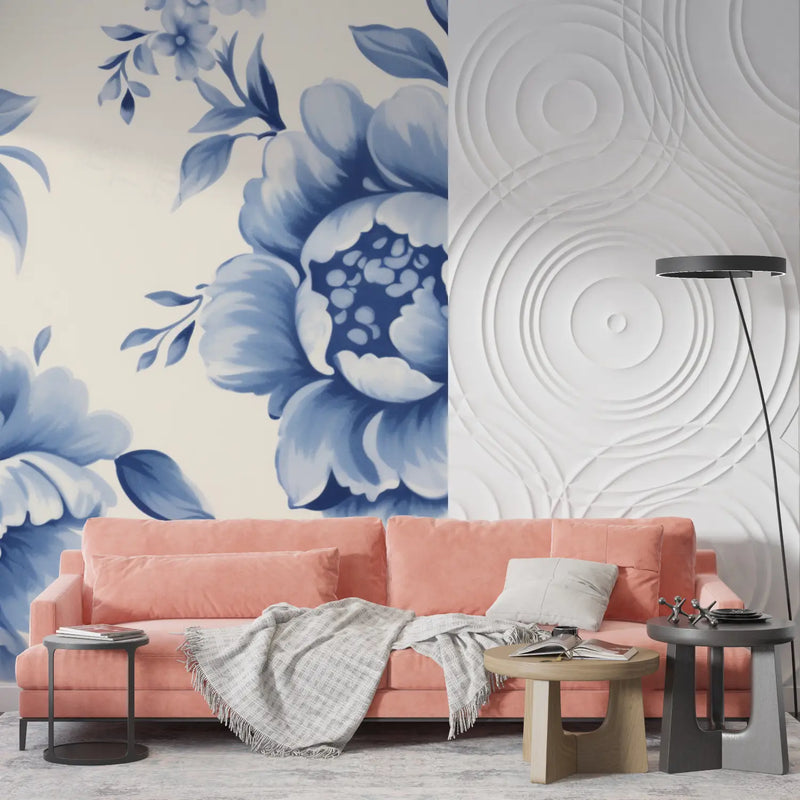 Papier Peint Fleur Bleu - tendances