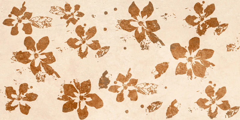 Papier Peint Fleuri Terracotta