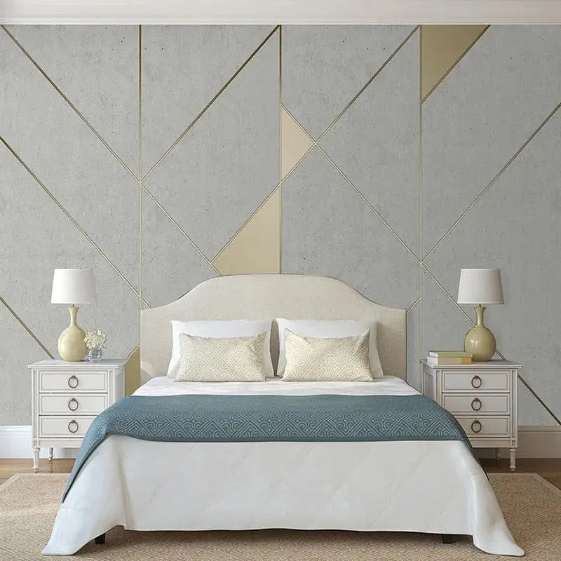 Golden White Geometric Wallpaper - Second Image