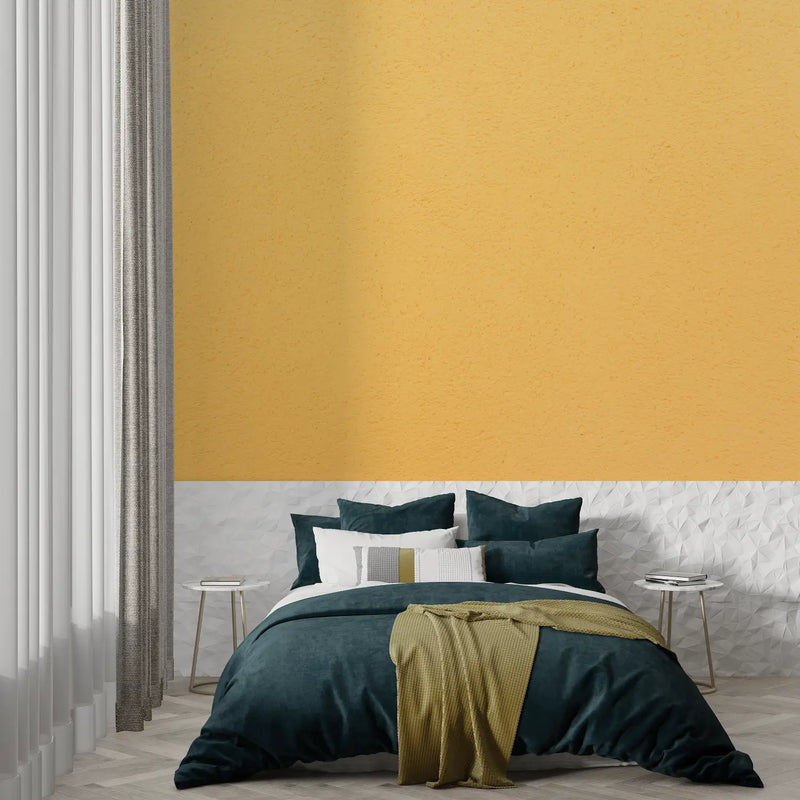 Papier Peint Intissé Jaune Orangé - trompe l'oeil