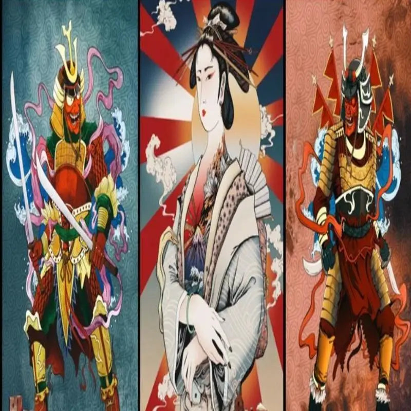 Papier Peint Japonais Duel Guerrier Samouraï