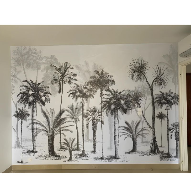 Papier Peint Jungle Noir et Blanc