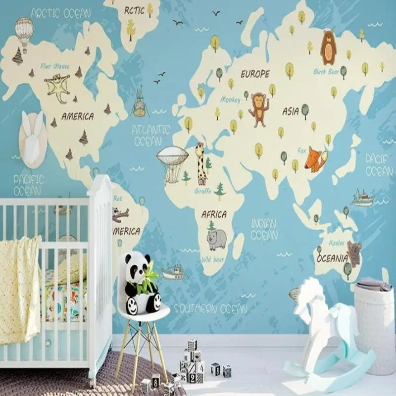 Papier Peint Motif Mappemonde