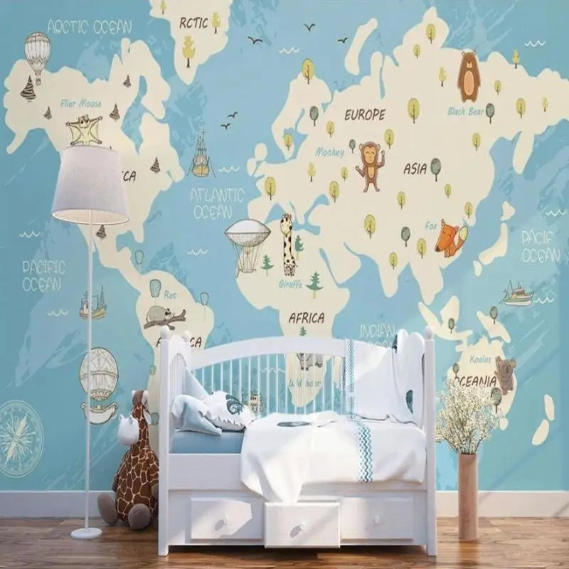 Papier Peint Motif Mappemonde