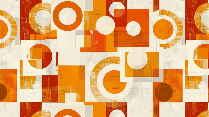 Papier Peint Motifs Geometrique Orange