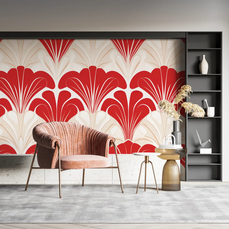 Papier Peint Motifs Rouge - pano mural