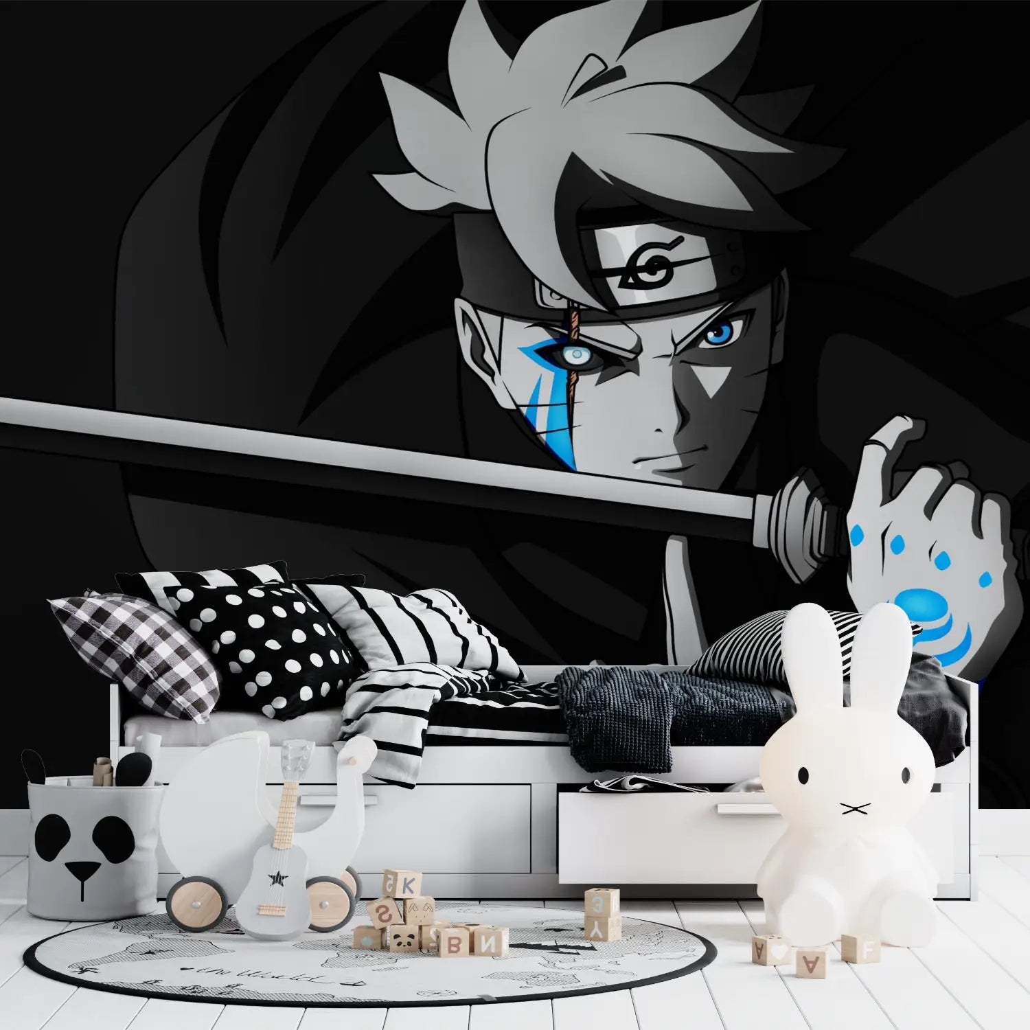 Papier Peint Naruto Bleu et Noir - manga hero