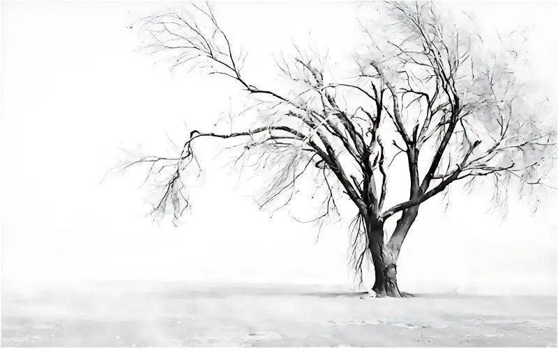 Sfondo di un albero in bianco e nero