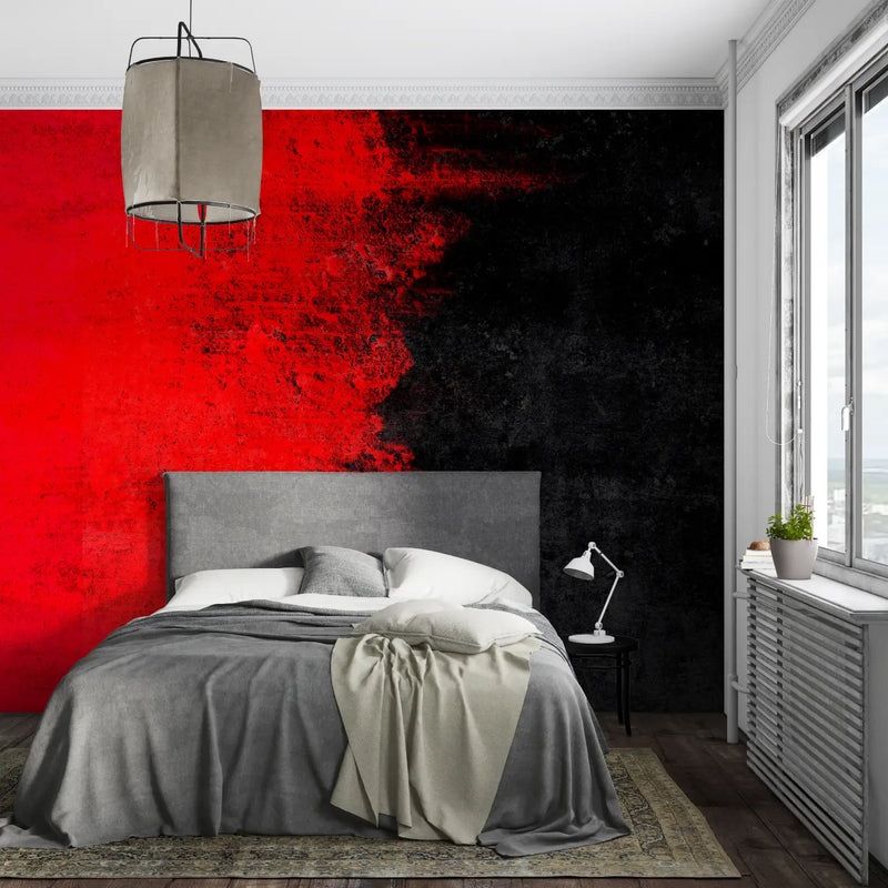 Papier Peint Noir Et Rouge Dégradé - mural