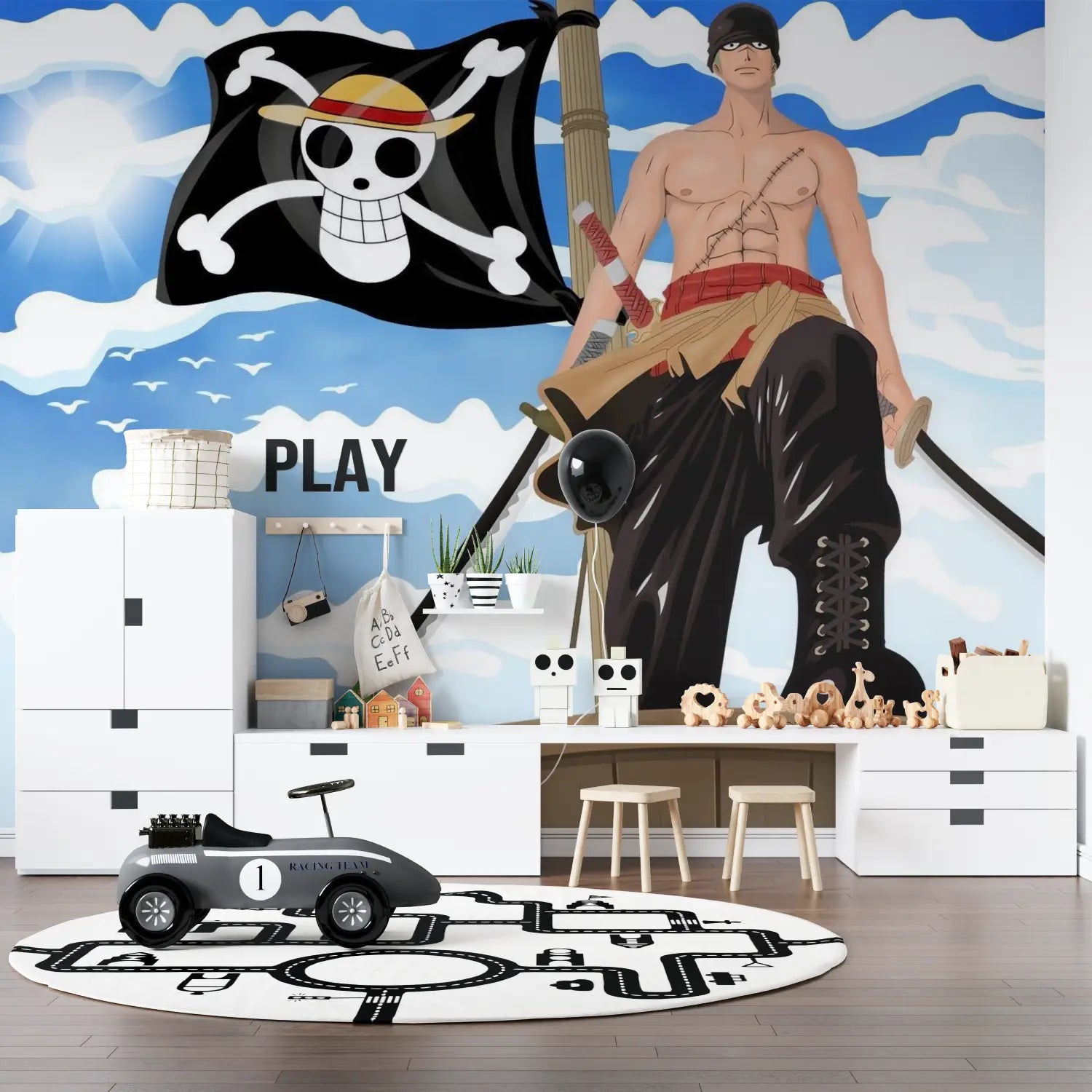 Sfondo con la bandiera pirata di un anime di One Piece - Second Image