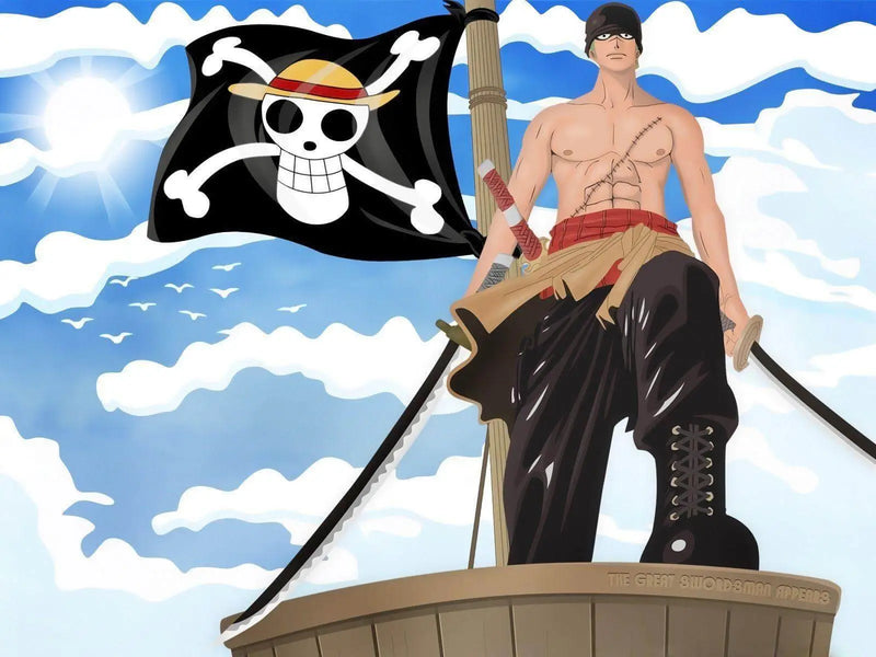 Papier Peint One Piece Drapeau Pirate Anime