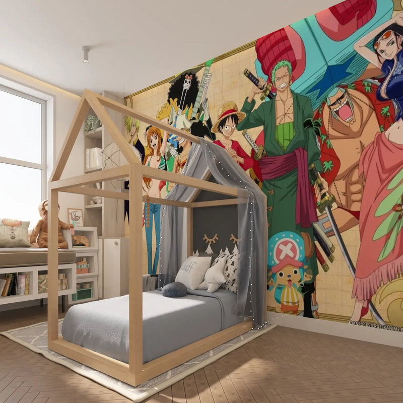 Papier Peint One Piece Équipage Du Chapeau De Paille - tapisserie garçon