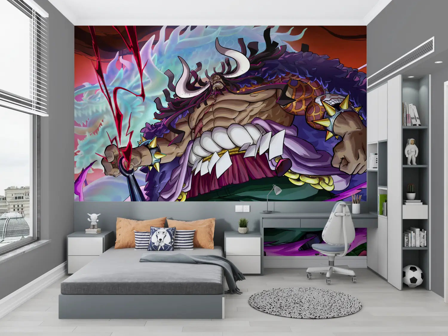 Papier Peint One Piece Kaido Mural - tapisserie garçon