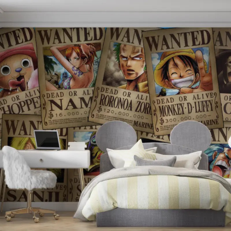 Papier Peint One Piece Wanted - chambre petit