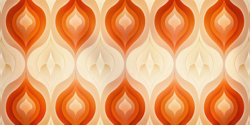 Papier Peint Orange Motifs