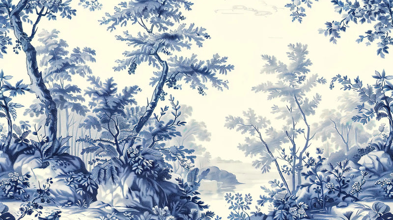 Blue Jungle Panoramic Wallpaper