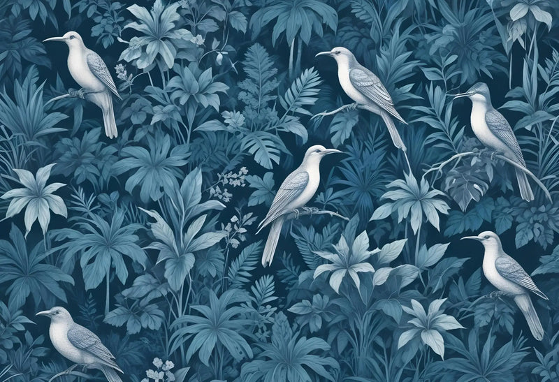 Panoramic Wallpaper Tone Duck Blue