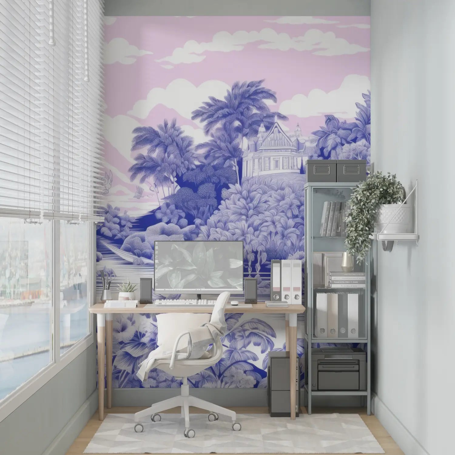 Papier Peint Rose Violet - mural