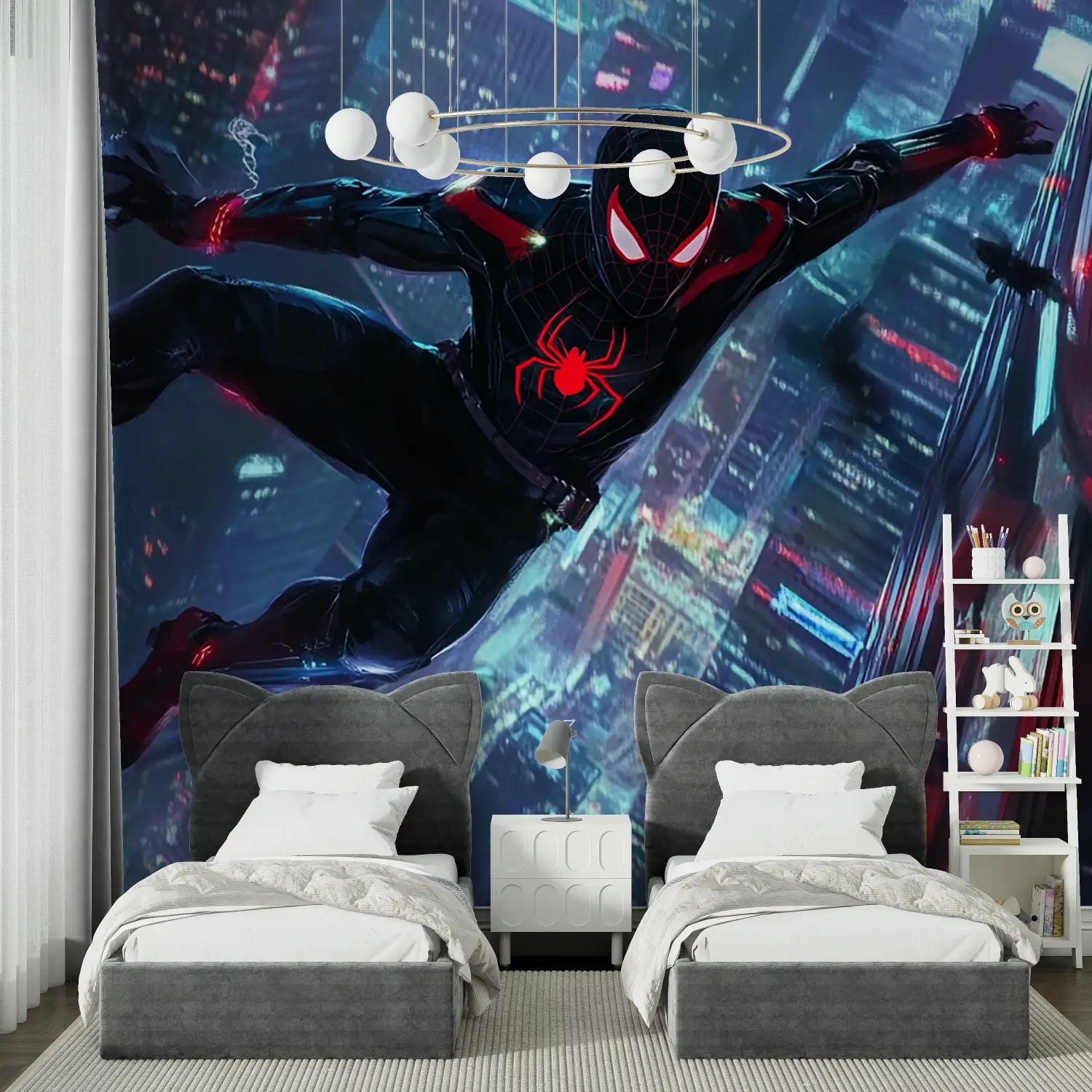 Papier Peint Spiderman Cyberpunk - tapisserie hero