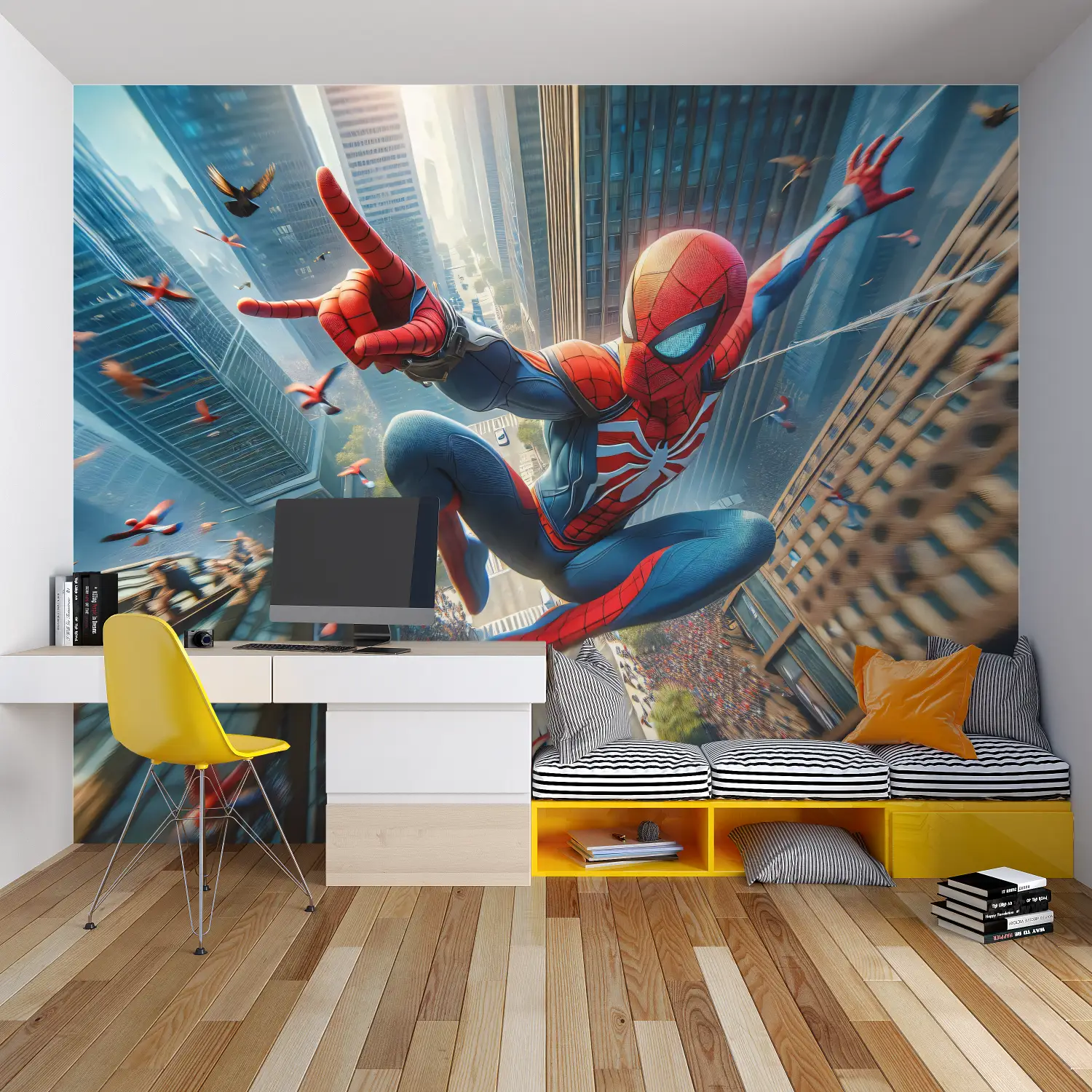 Papier Peint Spiderman Dynamique - tapisserie spiderman