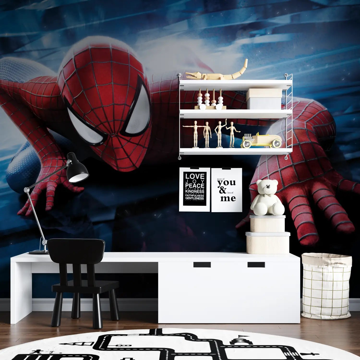 Papier Peint Spiderman Grimpeur - tapisserie hero