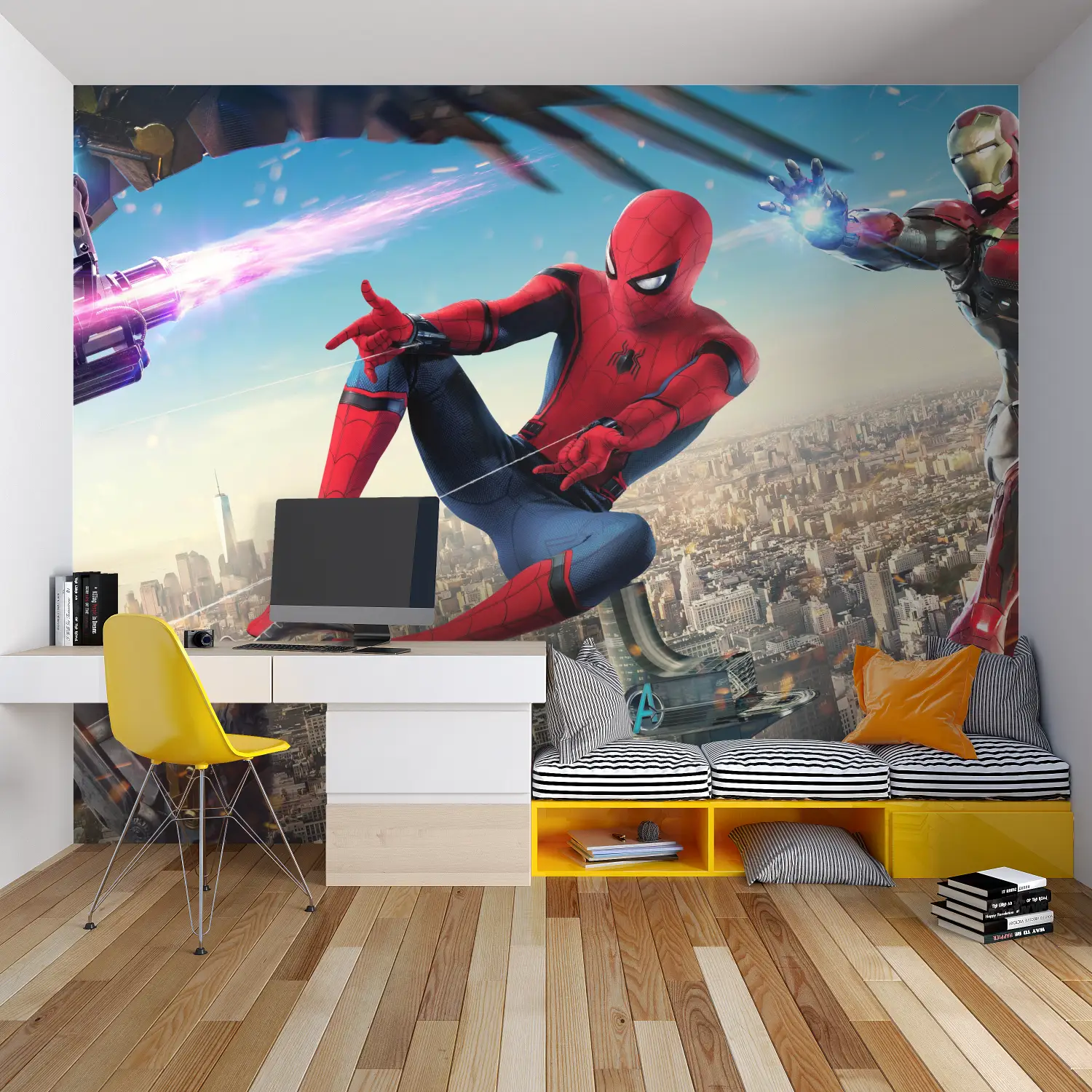 Papier Peint Spiderman Homecoming - chambre spiderman