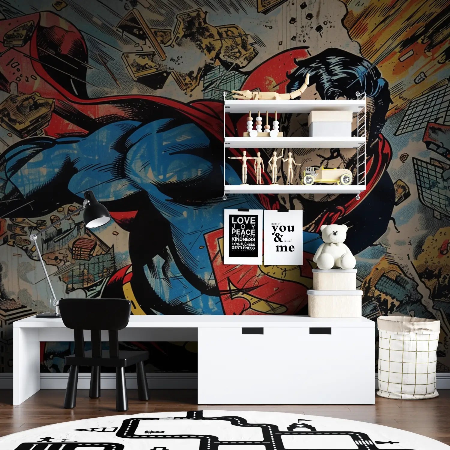 Papier Peint Superman Comic Book - chambre spiderman