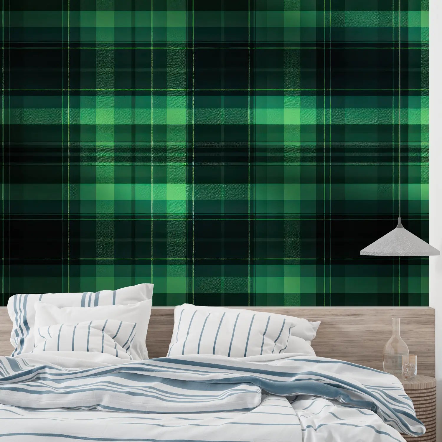 Papier Peint Tartan Vert - merlin leroy