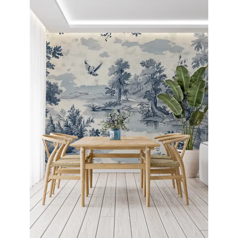 Papier Peint Toile De Jouy Pour Chambre - panoramique tendance