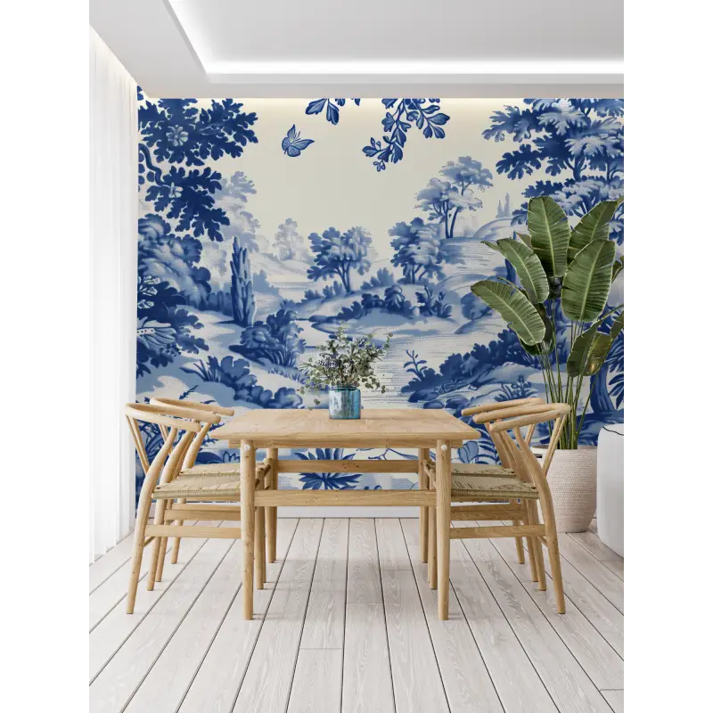 Papier Peint Toile De Jouy Style Boheme - panoramique tendance