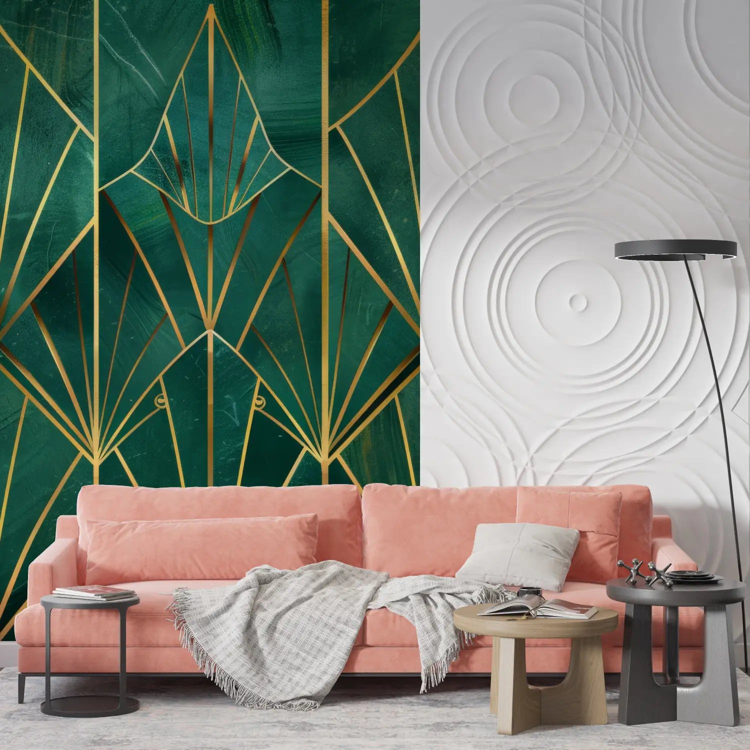 Papier Peint Vert Art Deco - design