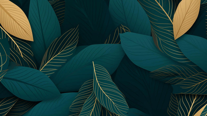 Teal and Gold Wallpaper