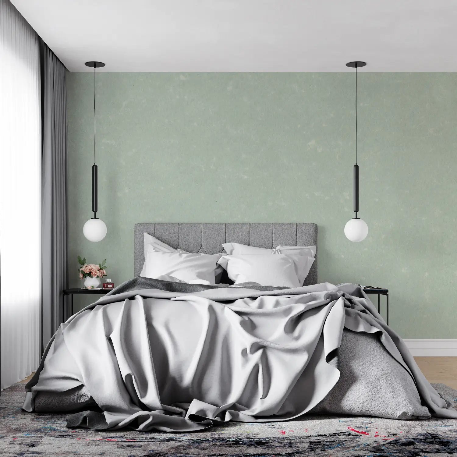 Papier Peint Vert Menthe - tendance mur