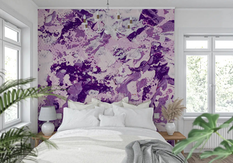 Papier Peint Violet Peinture - tendance mur